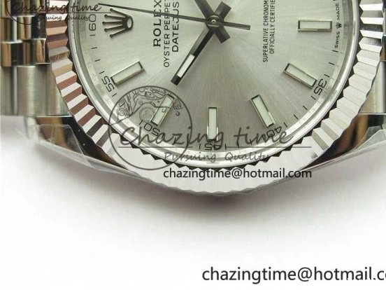 Stick 1:1 Silver on SS Best A3235 Markers Dial DateJust 904L Bracelet VRF Edition 41MM 126334 SS Jubilee 1227